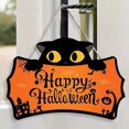 thumbnail image 4 of Ltdhehe Happy Halloween Sign Front Door Cute Cat Halloween Front Door Decorations Halloween Door Sign Cute Cat Wall Wall Sign Plaque For Halloween Party, 4 of 4