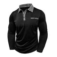thumbnail image 5 of IYTR Men's Dress Shirts Long Sleeve Color Matching Turndown Collar Button Tshirts with Pocket Solid Color Leisure Loose Fit Spring Clothes Lightweight Shirt (Black,L), 5 of 8