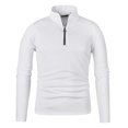 thumbnail image 2 of BXINGOHAI Men's Quarter Zip Up Pullover Long Sleeve Sweatshirt 1/4 Zip Golf Shirt Winter Fleece Lined Thermal Pullover Today Sales White,2XL, 2 of 5