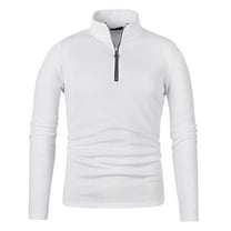 fatyb Men's Quarter Zip Pullover Stand Collar Fleece Sweatshirts Warm Long Sleeve Thermal Mens Golf Tops