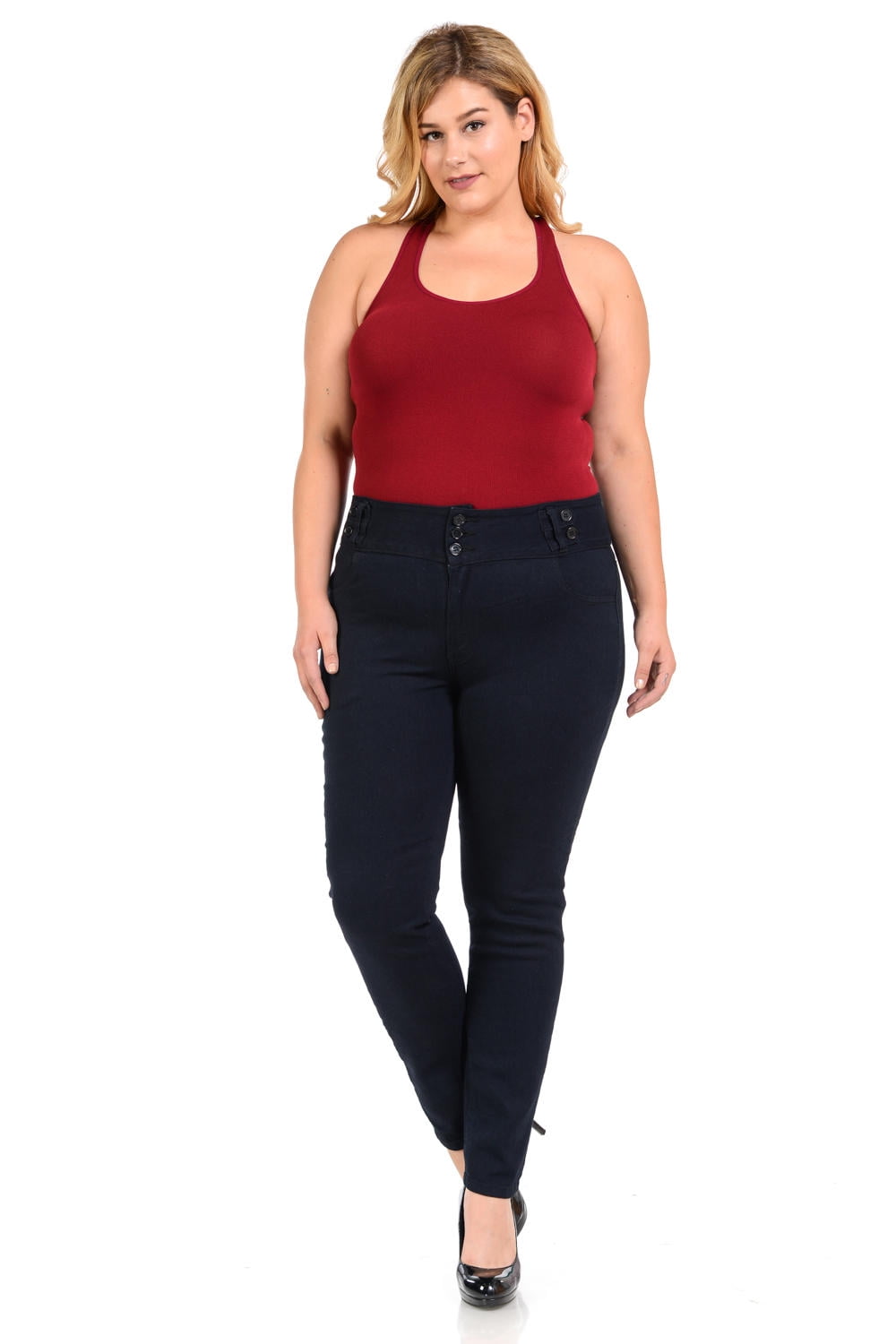 plus size high waisted black jeans
