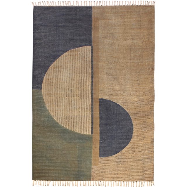 Casavani Eco-Friendly Handmade Cotton Area Rug, Brown 6x6 feet