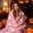 Pink, variant on Thanksgiving Throw Blanket, Fall Maple Leaf Print Soft Cozy Flannel Fleece Blankets for Couch Sofa Bed (100x150cm/39.37x59.06in)
