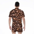 thumbnail image 2 of Roasted Coffee Bean Short Sleeve Men'S Rompers, Coffee Casual Summer Jumpsuits Outfit, 2 of 4