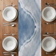 thumbnail image 6 of Navy Blue Coastal Wave Table Runner - 48 Inch Long, Kitchen Dining Table Runner Dresser Scarves, Summer Modern Ocean Beach Farmhouse Decor for Coffee Tables Wedding Party Banquet, 6 of 8