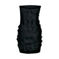 thumbnail image 5 of Elainilye Fashion Cocktail Dresses for Women Sleeveless Zipper Solid Color Flower Beautiful Fallow Skirt Party Dress,Black, 5 of 7