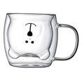 thumbnail image 3 of Taza de café de doble pared con diseño de animal, novedosa y bonita, para hombres, mujeres y oficina. Mango de oso blanco, 3 of 9