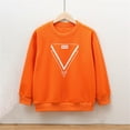 thumbnail image 2 of ZACPNCV Unisex Kids Crewneck Sweatshirt Long Sleeve Cotton Pullover Tops for Boys and Girls Orange 12-13 Years, 2 of 5