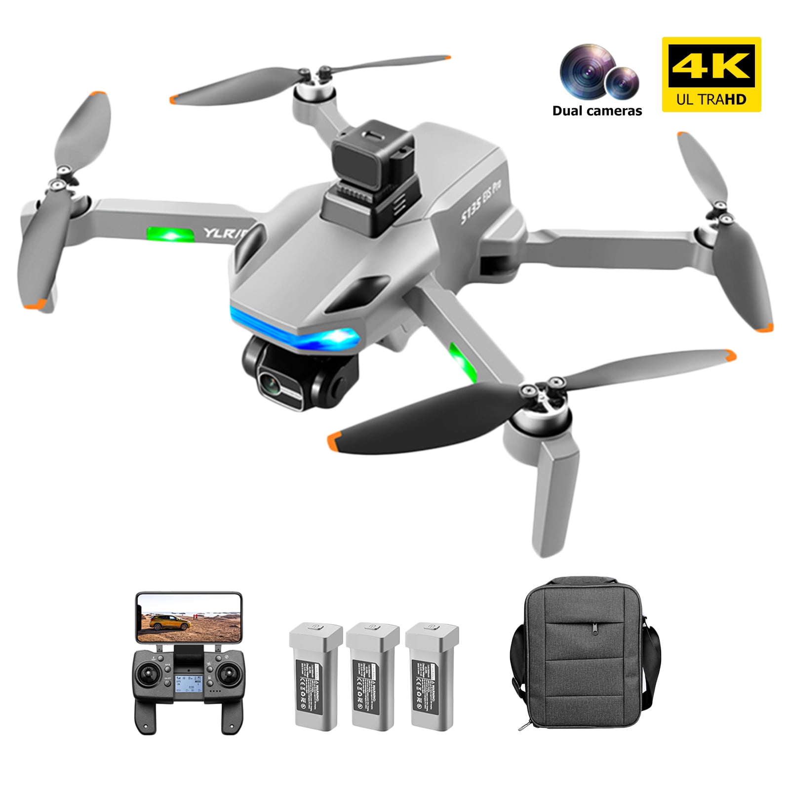 S135 GPS Foldable Drone 3Axis Gimbal with 4K HD Camera for Adults, FPV
