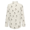 thumbnail image 4 of Winter Savings Clearance under 10.00 LYXSSBYX Womens Shirts Long Sleeve Button up Women Fashion Printed Casual Long Sleeves T-Shirt Linen Blouse Tops, 4 of 7