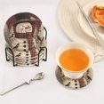 thumbnail image 7 of 6 Pcs Drink Coasters with Holder 3.94in Woven Coasters for Drinks Snowman and Birds Coaster Set for Protection Table, 7 of 7