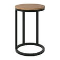 thumbnail image 1 of Kris & Alley Modena Table d'Appoint Contemporaine en Forme de C avec Dessus Rond en Bois d'Ingénierie et Base en Acier Enduit, 1 of 6