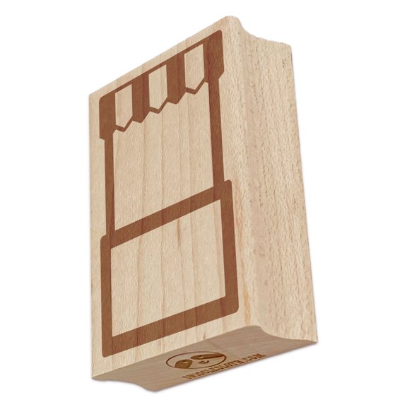 Blank Stand Carnival Farmers Lemonade Flea Market Rectangle Rubber Stamp Stamping Scrapbooking Crafting - Small 1.7in