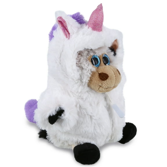 DolliBu Sitting Cow Unicorn Plush Stuffed Animal Toy - Super Soft Cowcorn Dress Up with Removable Plush Unicorn Outfit, Cute Fantasy Wildlife Gift - 7 Inches