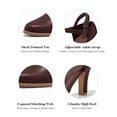 thumbnail image 3 of Women Chunky High Heels Closed Pointed Toe Ankle Strap Pumps Vintage Dress Party Shoes, 3 of 3