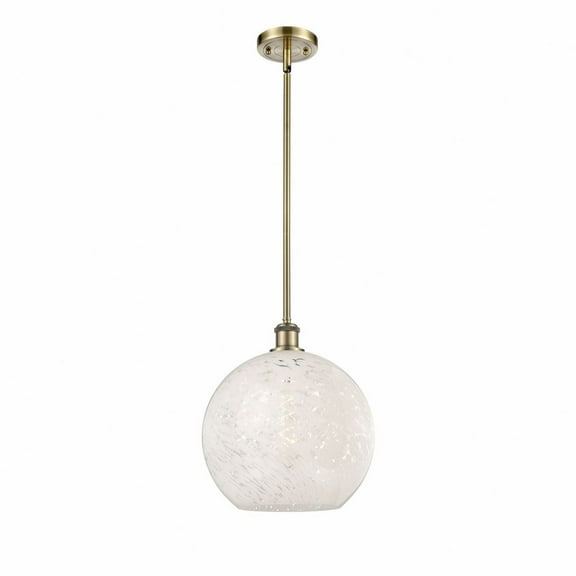 Innovations Lighting - White Mouchette - 1 Light Stem Hung Pendant In Modern