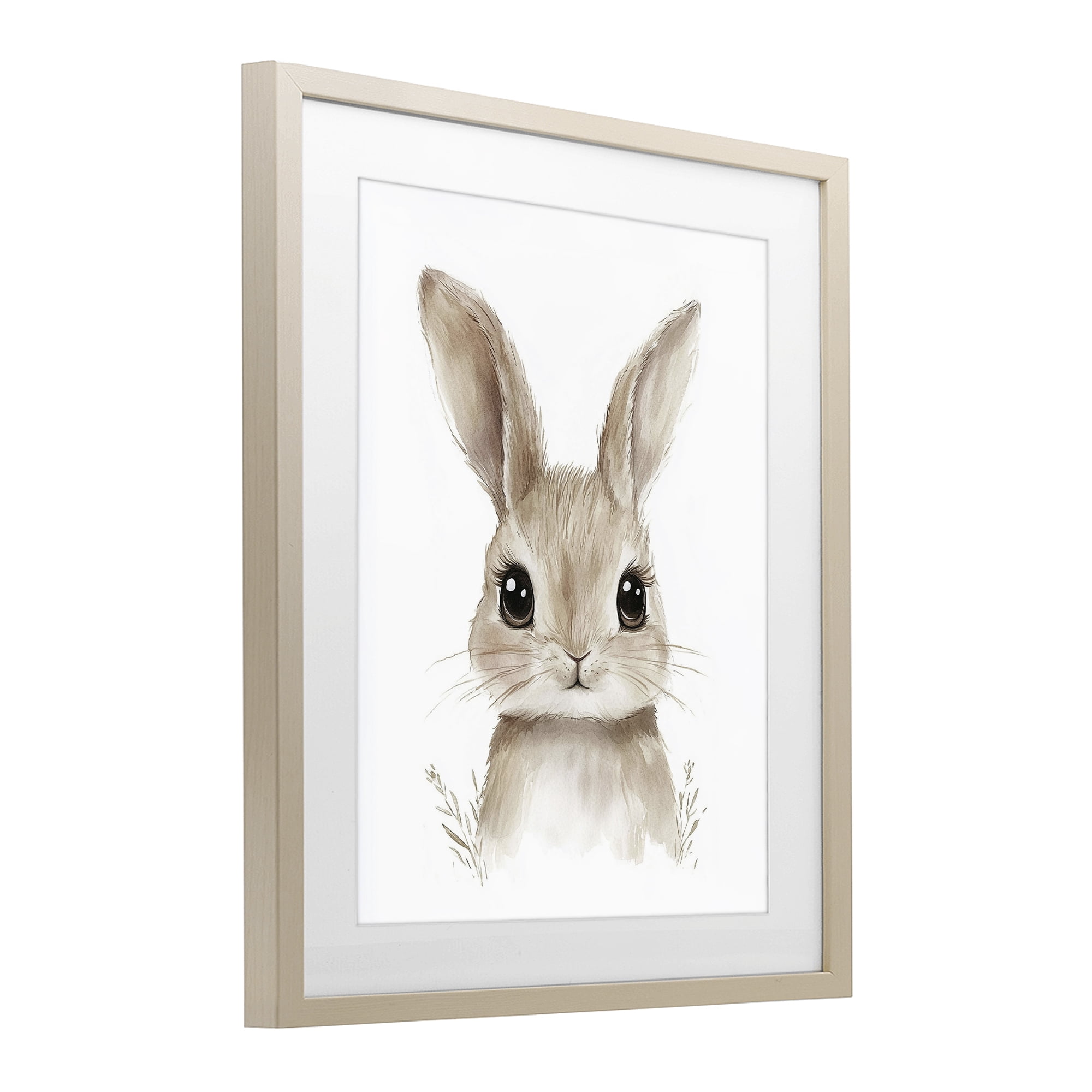 Stupell Industries Nursery Babies Bunny Birch Framed Print Under Glass, design by Ramona Murdock
