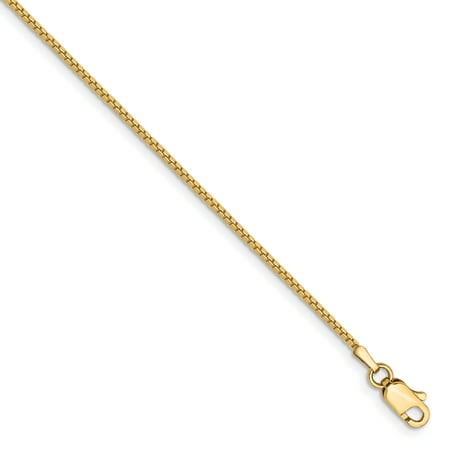 14k Yellow Gold 1mm Link Box Bracelet Chain 7 Inch Gifts For Women For Her