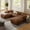 Coffee, variant on Modway Auren 5-Piece Leather Upholstered U-Shaped Sofa in Coffee