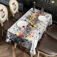 thumbnail image 2 of Rectangle Table Cloths Rainbow Dot Colorful Polka Dot Tableclothes 60x102inch Table Cover Washable Polyester Durable Table Cloth for Dining Table Buffet Parties and Camping, 2 of 6