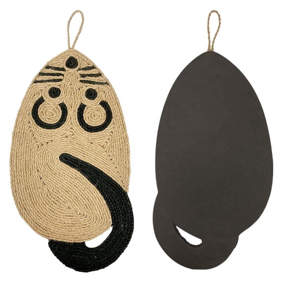 Pet cat toy mouse-shaped sisal cat scratch pad, can be hung, cat bed mat, durable and does not shed