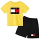 thumbnail image 3 of Conjunto de 2 piezas de camiseta y pantalones cortos con letras de marca de moda de verano para niños y niñas de 3 a 13 años, top informal de manga corta, conjunto deportivo Sunshine, 3 of 5