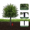 thumbnail image 3 of Bxaolu 15.8" Artificial Topiary Trees with Ground Spike, Set of 2 Norfolk Pine Topiary, UV Resistant Shrubs Plants Fake Cedar Tree Bushes for Outdoor Front Porch Garden Décor, 3 of 9