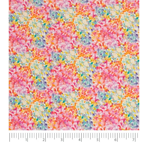 Singer Fabric, 100% Cotton, Rainbow Brush Strokes, Cut by the Yard