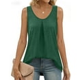 thumbnail image 3 of MOSHU Summer Tank Tops for Women V-neck Sleeveless Shirts Pleated Front Tops, 3 of 9