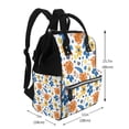 thumbnail image 2 of Fuzoiu Flower Print Diaper Bag Backpack,Baby Essentials Travel Tote,Multi function Waterproof Diaper Bag, Travel Essentials Baby Bag - Unisex, 2 of 6