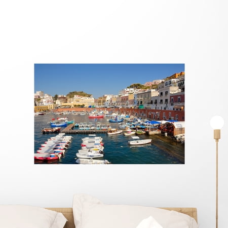 Italy Ponza Island Harbour Wall Mural by Wallmonkeys Peel and Stick Graphic (24 in W x 16 in H) WM197787