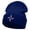 Royal, variant on Ninja Star Embroidered 12 Inch Long Knitted Beanie - Red OSFM