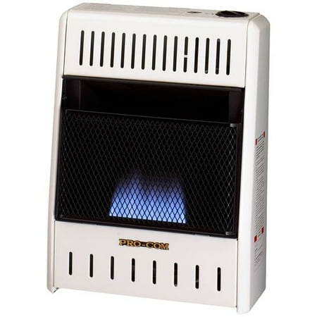 - Procom ML100HBA Vent Free Liquid Propane Gas Blue Flame Wall Heater - 10,000 BTU, Manual Control