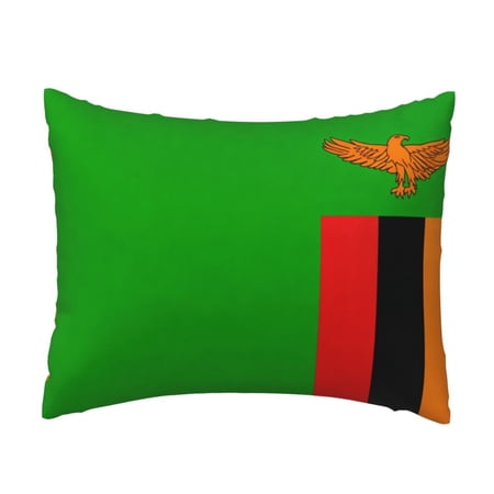 Throw Pillow Cover Flag Of Zambia Decorative Cushion Cover Home Decor For Couch Sofa Chair Bed Living Room 20x26 Inches