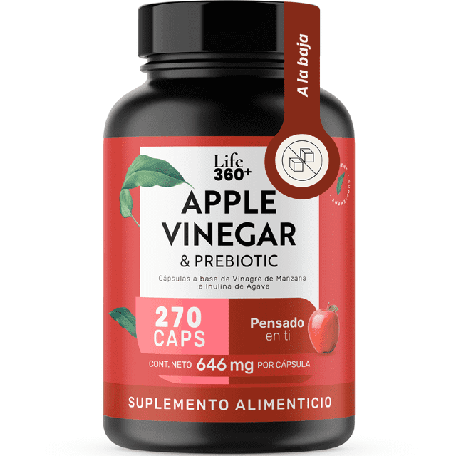 VINAGRE DE MANZANA Life360+ 270 Cápsulas Suplemento Alimenticio