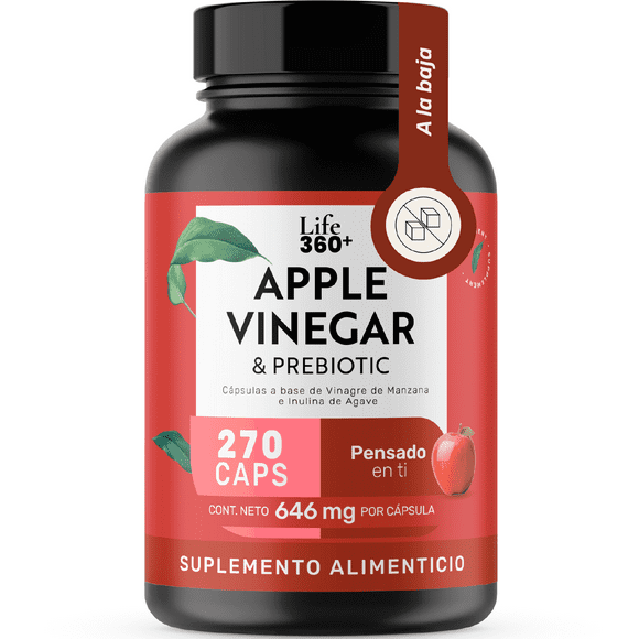 VINAGRE DE MANZANA Life360+ 270 Cápsulas Suplemento Alimenticio