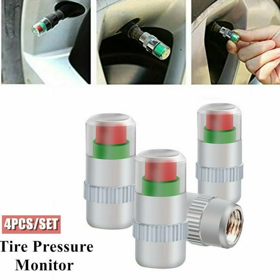 4PCS Car Auto Tire Pressure Test Monitor Valve Stem Cap Sensor Indicator Alert