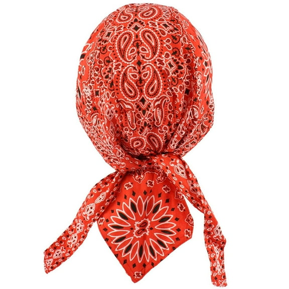 Danbanna Rhinestone Paisley Bright Red Skull Bandana Cap Hat