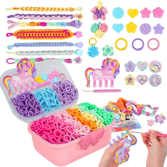 PayUSD Bracelet Making Kit Friendship Bracelet Kit Gifts for Girls 6-12 Birthday Ideal Gifts Ideas Bracelet DIY Kids Travel Activity Set, Pink