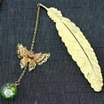 thumbnail image 4 of Huanledash Bookmark Vintage Metal Feather Bookmark Realistic 3D Butterfly Pendant Dried Flower Book Lovers Teachers Gift Book Accessories with Gift Box, 4 of 8
