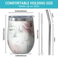 thumbnail image 5 of 12oz Stemless Wine Tumblers Pioneer Flower Floral Print Pattern Vacuum Insulated Stainless Steel Travel Tumbler Cups Mug with Lid and Straw for Champaign,Cocktail,Beer with Cleaning Brush, 5 of 5
