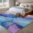 thumbnail image 4 of 5'x8' Area Rugs, Purple Blue Indoor Outdoor Area Rug for Living Room Bedroom, Modern Pink Gold Marble Textured Washable Bathroom Rugs Kitchen Floor Carpet Mats Home Decor Aesthetic, 4 of 8