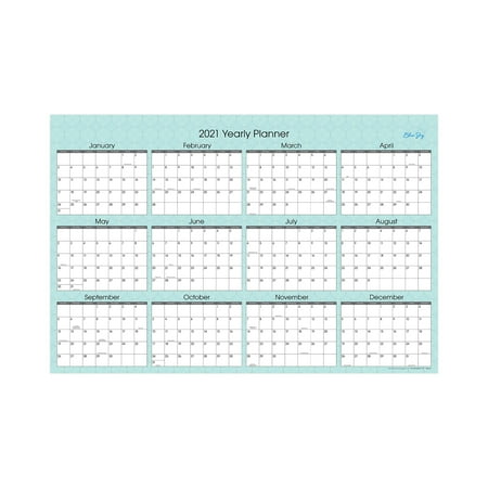Blue Sky 2021 36" x 24" Laminated Calendar, Picadilly