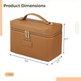 thumbnail image 6 of PU Leather Travel Makeup Bag, Large Capacity Zippered Cosmetic Organizer with Removable Liner, Waterproof Toiletry Bag, Portable Cosmetic Case for Women Skincare Brushes Accessories, 6 of 8