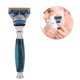 thumbnail image 4 of Afeitadora de barba manual tradicional para hombres, depilación de barba facial, maquinillas de afeitar de seguridad, color azul, 4 of 8