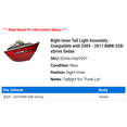 thumbnail image 2 of Right Inner Tail Light Assembly - Compatible with 2009 - 2011 BMW 328i xDrive Sedan 2010, 2 of 2