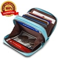thumbnail image 2 of Walltes for women,genuine leather walltes, rfid wallets blue, 2 of 6