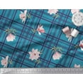 thumbnail image 3 of Soimoi Blue Cotton Duck Fabric Check & Magnolia Floral Printed Fabric 1 Yard 42 Inch Wide, 3 of 3