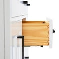 thumbnail image 4 of ARIEL 73" White Double Vanity, 1.5" Edge Pure White Quartz Countertop & Splash, Rectangular Sinks, 4 Soft Closing Doors, 6 Full Extension Dovetail Drawers, Toe Kick, Matte Black, 4 of 10