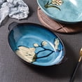 thumbnail image 3 of 5.5cm Deep Nordic Ceramic Double Ear Baking Tray for Home Use, Large Oval Shaped Household Kitchen Dish, 3 of 4